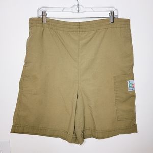 Vintage 80’s Blue Cabana Khaki Shorts Size Md high waisted 7" inseam